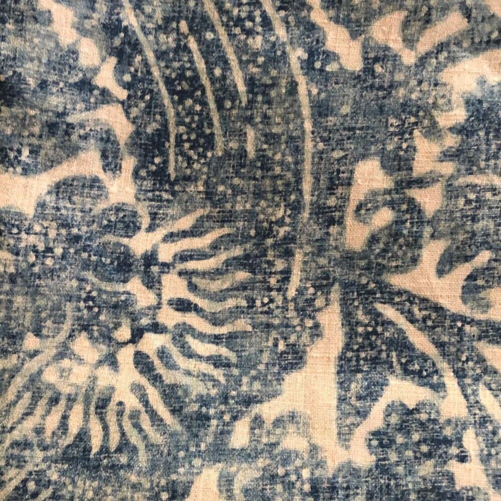 Java by Mark Alexander High end luxury fabric 100% linen 2 yards 8 in blue